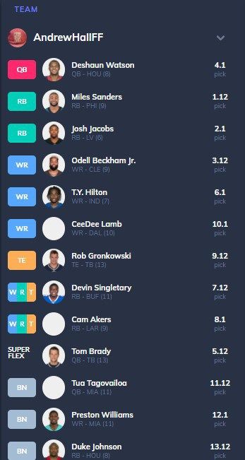 fantasy ppr mock draft 2020