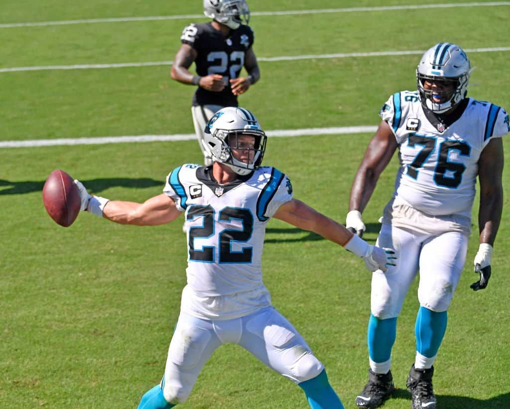 christian mccaffrey fantasy panthers rb, mike davis