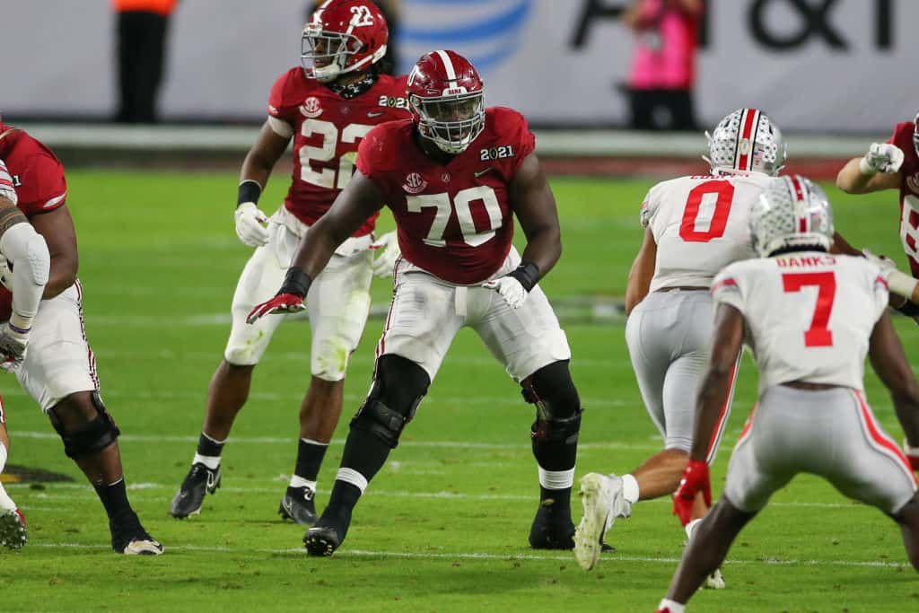 Top offensive lineman at the 2021 Reese's Senior Bowl