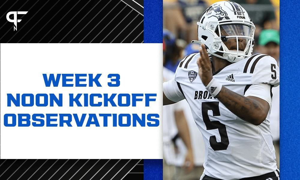 College Football Week 3: Observations and news from the noon slate