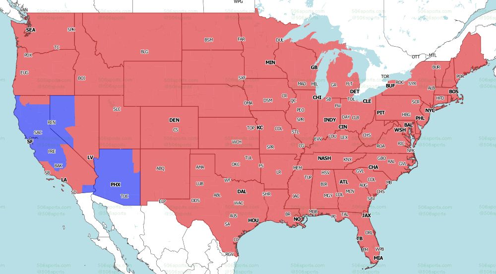 FOX late game NFL TV map for Week 9 2021