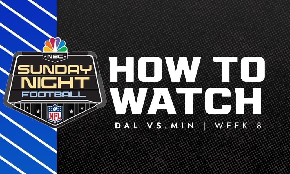 What channel is the Cowboys vs. Vikings Sunday Night Football game on tonight?