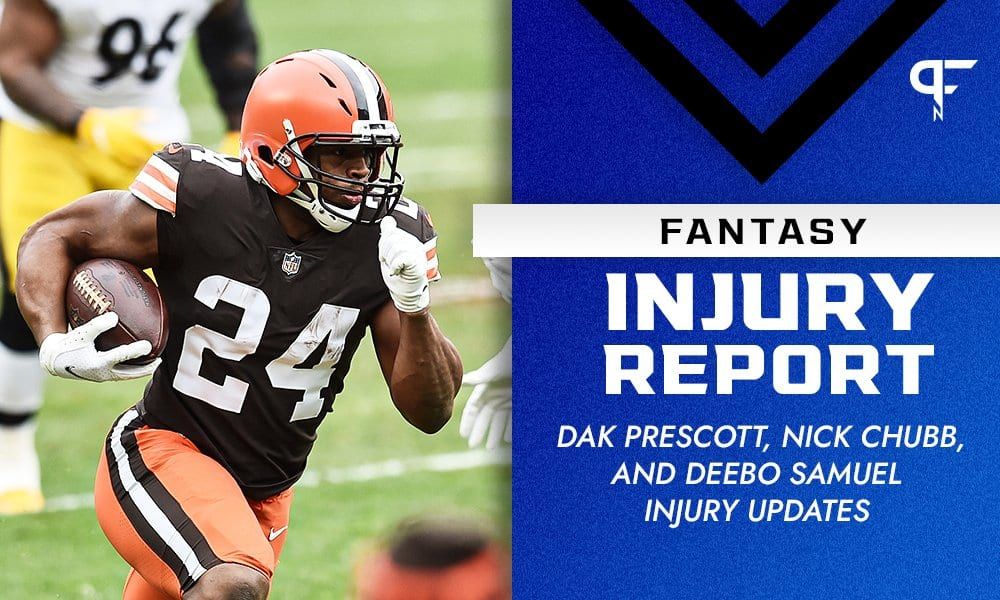 Fantasy Injury Report: Dak Prescott, Nick Chubb, and Deebo Samuel injury updates