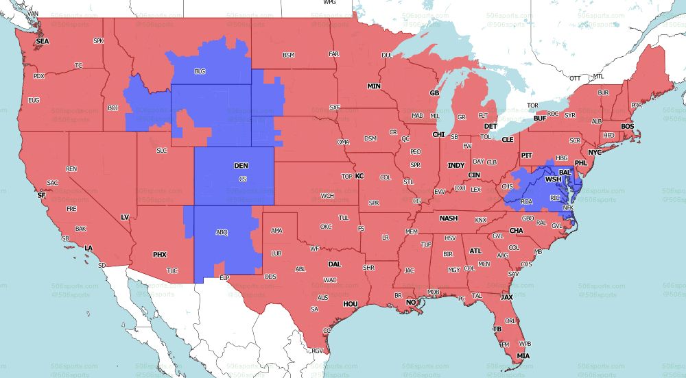 FOX late game NFL TV map for Week 8 2021