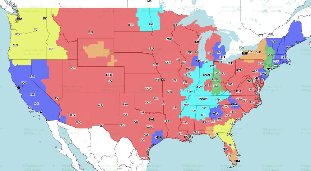 CBS single game NFL TV map for Week 8 2021