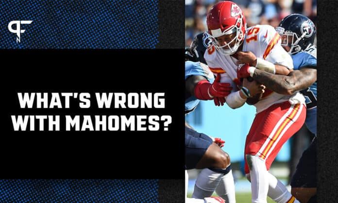 Kansas City Chiefs QB Patrick Mahomes is 'pressing' -- and playing well below his standards