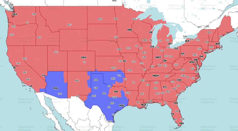 CBS Late NFL TV Coverage Map for Week 7