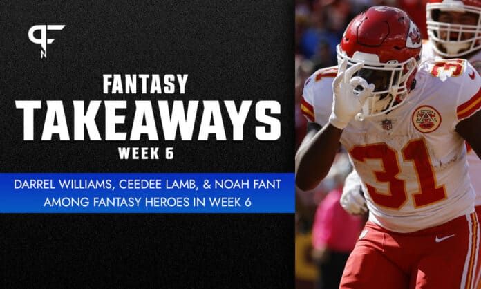 Fantasy Football Week 6 Takeaways: Darrel Williams, CeeDee Lamb, and Noah Fant among fantasy heroes