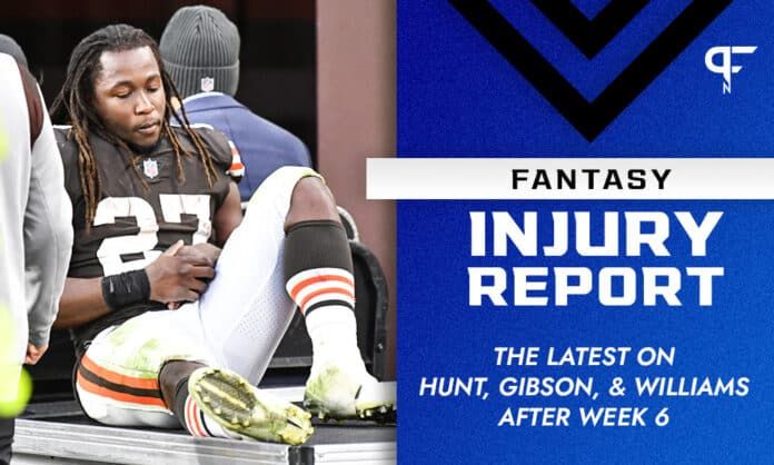 Fantasy Injury Report: Kareem Hunt, Antonio Gibson, Mike Williams injury updates