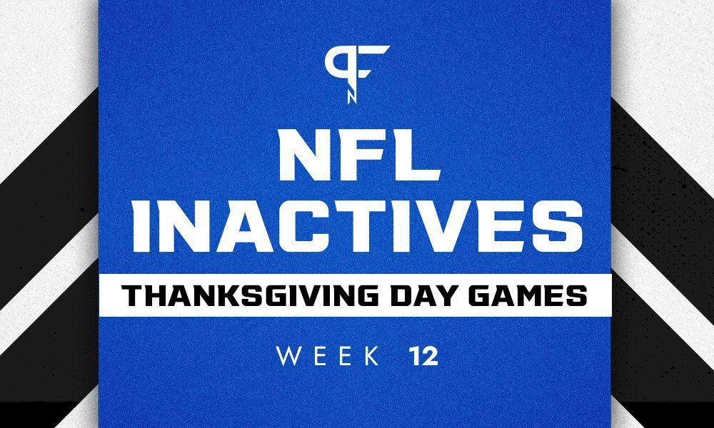 Week 12 NFL Inactives: Jared Goff, CeeDee Lamb questionable, Alvin Kamara out for Thanksgiving Day games