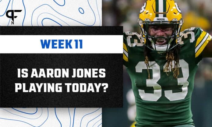 Is Aaron Jones playing today against the Vikings?