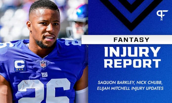 Fantasy RB Injury Report Week 11: Saquon Barkley, Nick Chubb, Elijah Mitchell injury updates