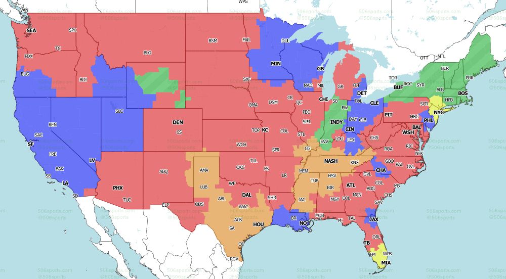 CBS single game TV map for Week 11 2021