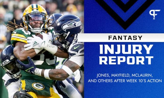 Fantasy Injury Report: Aaron Jones, Baker Mayfield, and Terry McLaurin injury updates