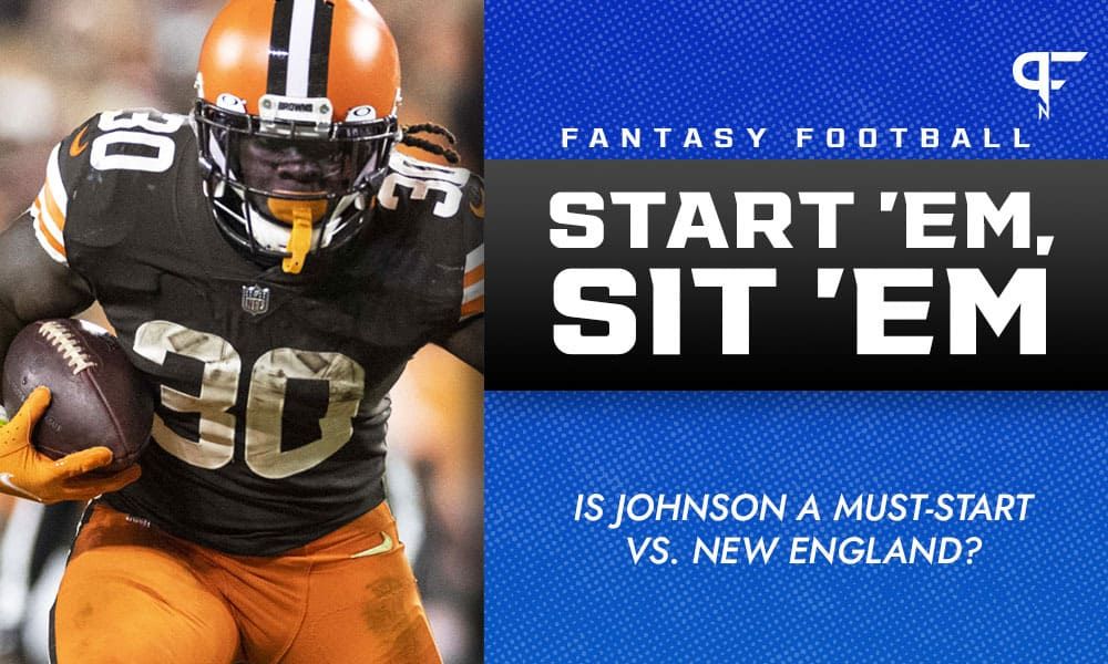 D'Ernest Johnson Start/Sit Week 10: Is Johnson a must-start vs. NE?