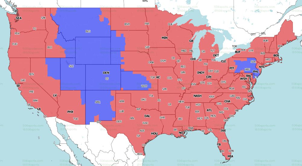 CBS late game NFL TV map for Week 10 2021