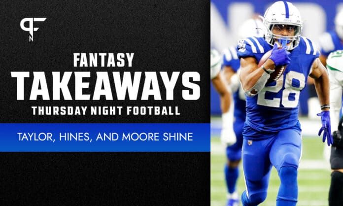 Thursday Night Football Recap: Jonathan Taylor, Nyheim Hines, Elijah Moore break out for fantasy managers