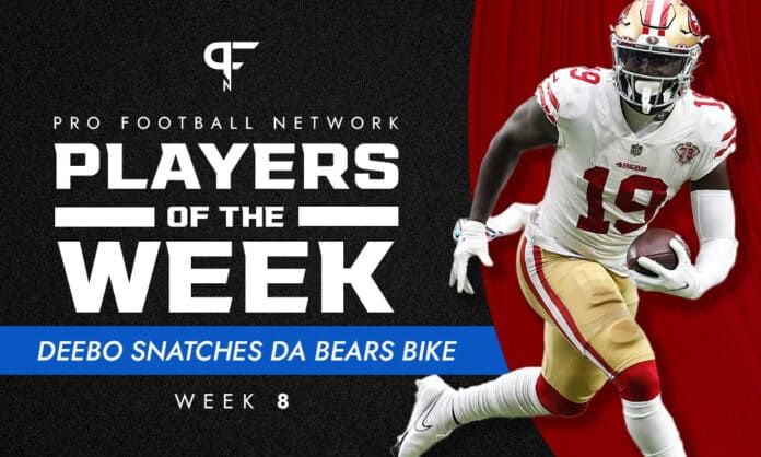 Week 8 NFL Player of the Week: White wins while Deebo snatches Da Bears' bike