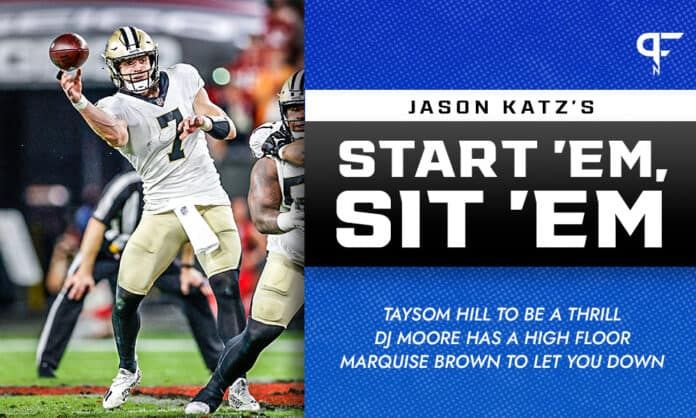 NFL Start 'Em, Sit 'Em Week 17: Taysom Hill to be a thrill, DJ Moore has a high floor, Marquise Brown to let you down