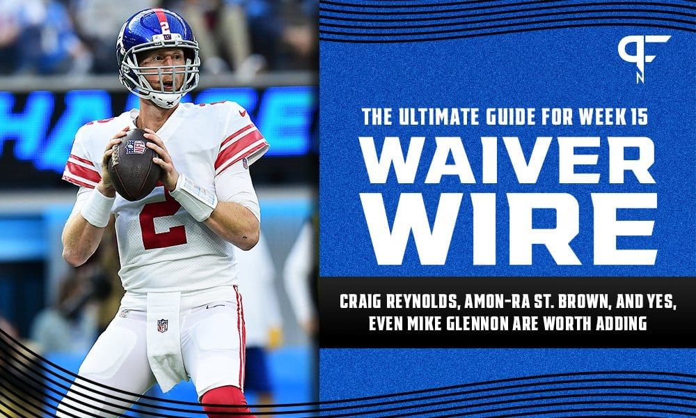 Fantasy Waiver Wire Week 15: Craig Reynolds, Amon-Ra St. Brown, and yes, even Mike Glennon are worth adding