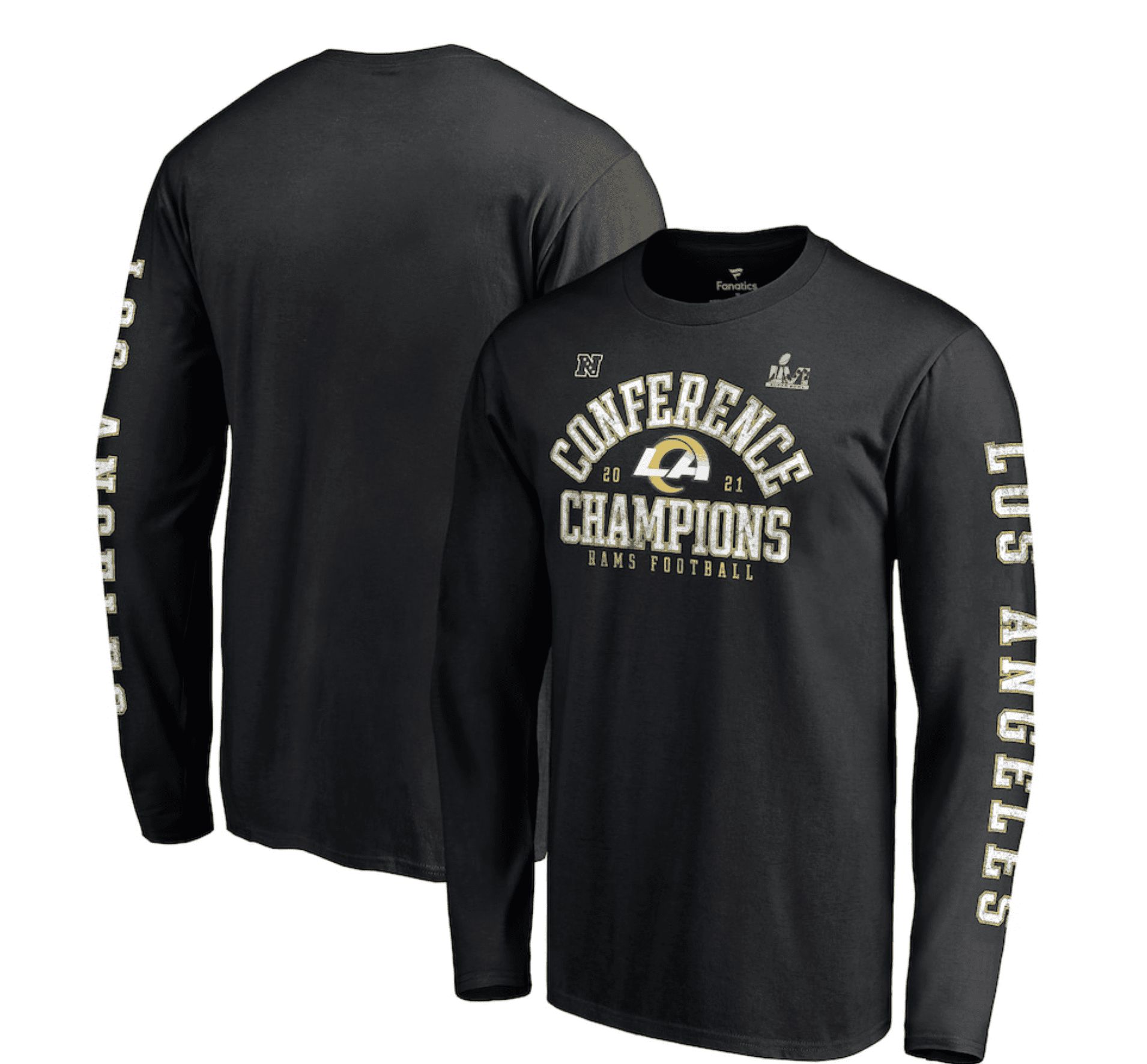 Los Angeles Rams Fanatics Branded 2021 NFC Champions Vintage Long Sleeve T-Shirt