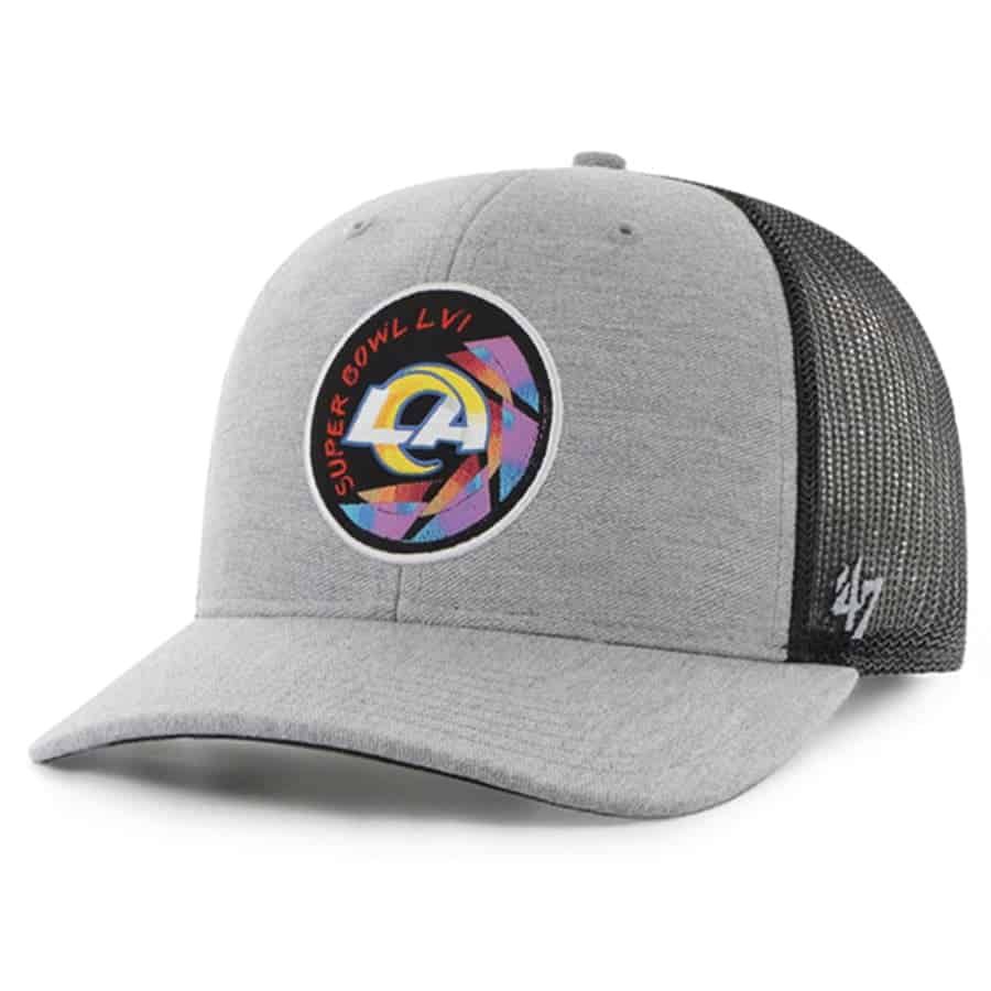 Los Angeles Rams '47 Gray/Black Super Bowl LVI Bound Aperture Trucker Adjustable Hat