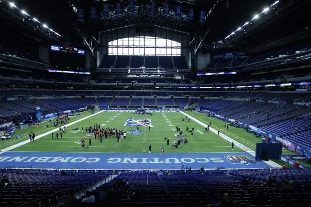 An inside view of the NFL Scouting Combine in Indianapolis.