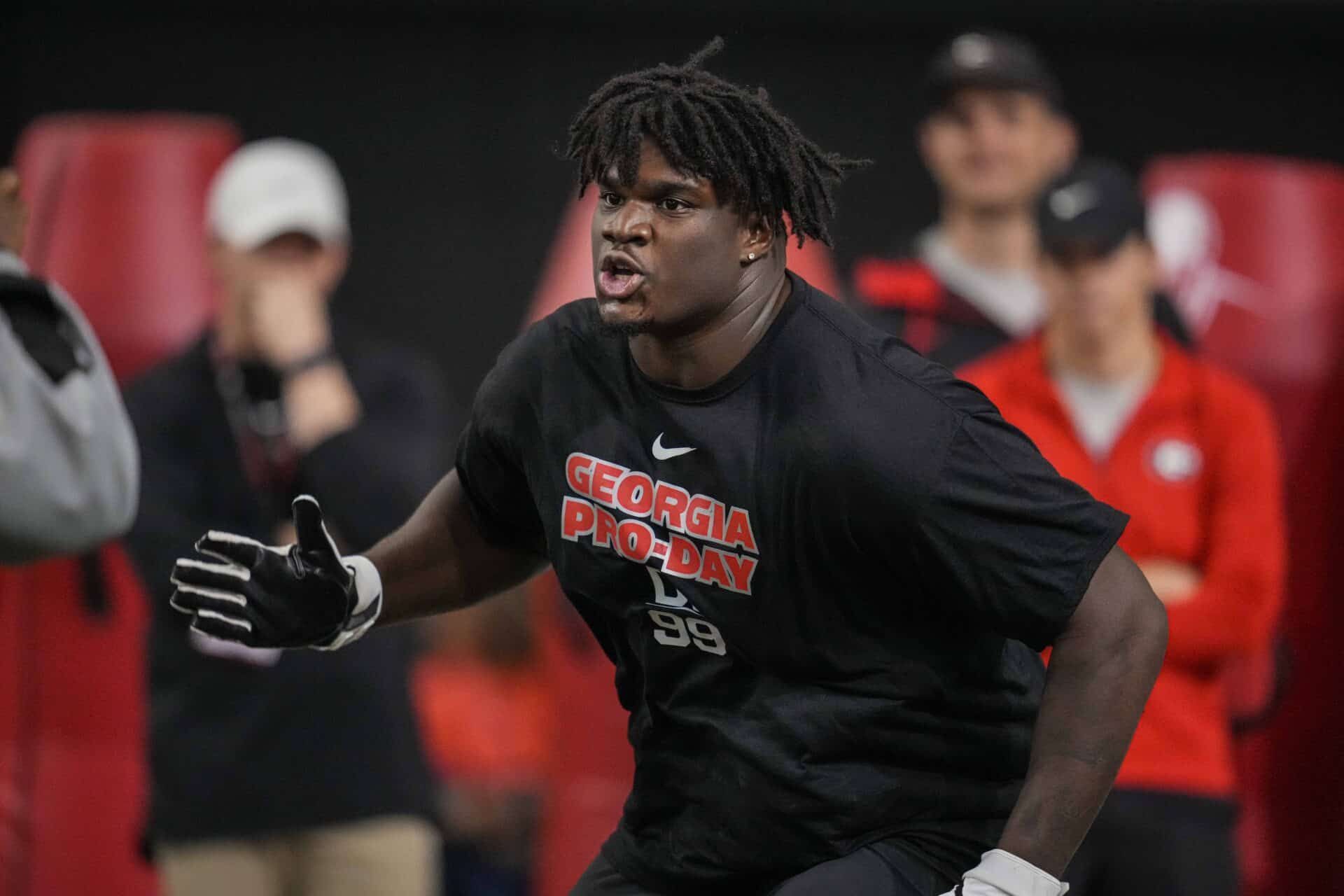 Georgia defensive tackle Jordan Davis visiting multiple teams prior to the NFL Draft