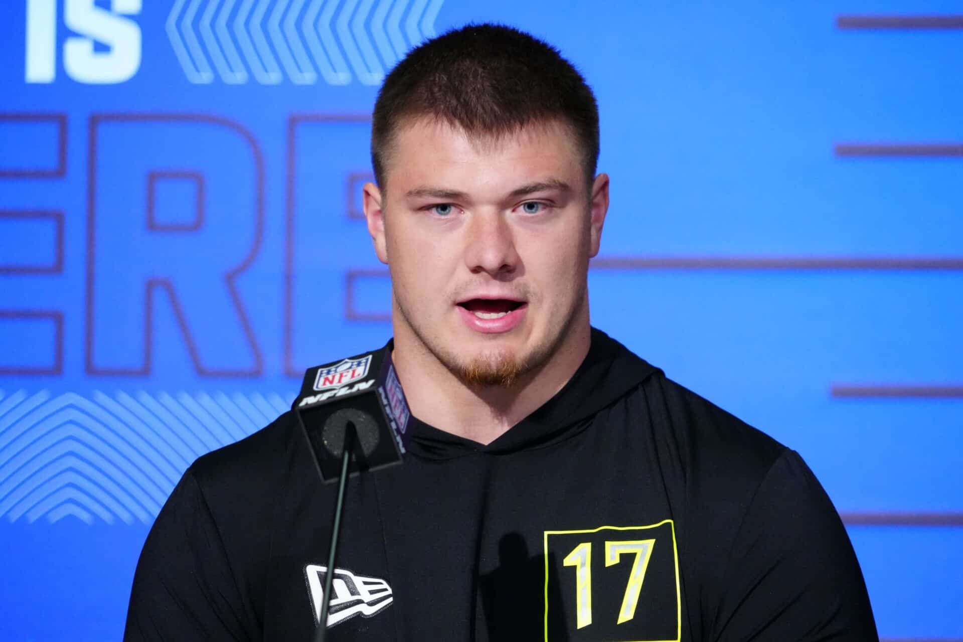 NFL Draft Projections: Prospects that make sense for the Los Angeles Rams include Luke Goedeke, Zach Tom