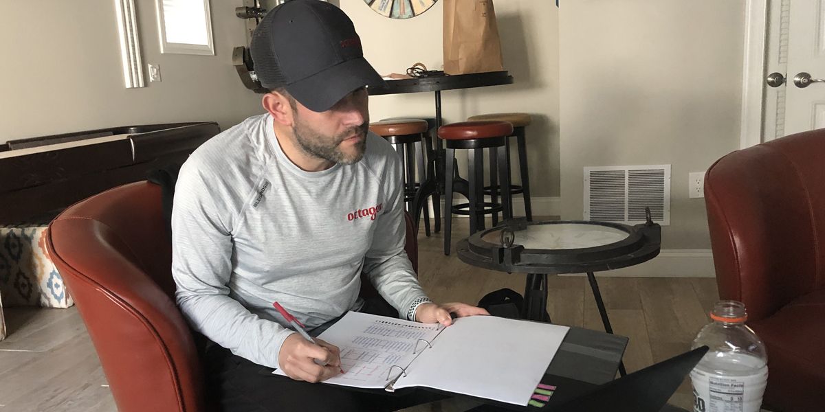 Casey McGuire working during the 2022 NFL Draft