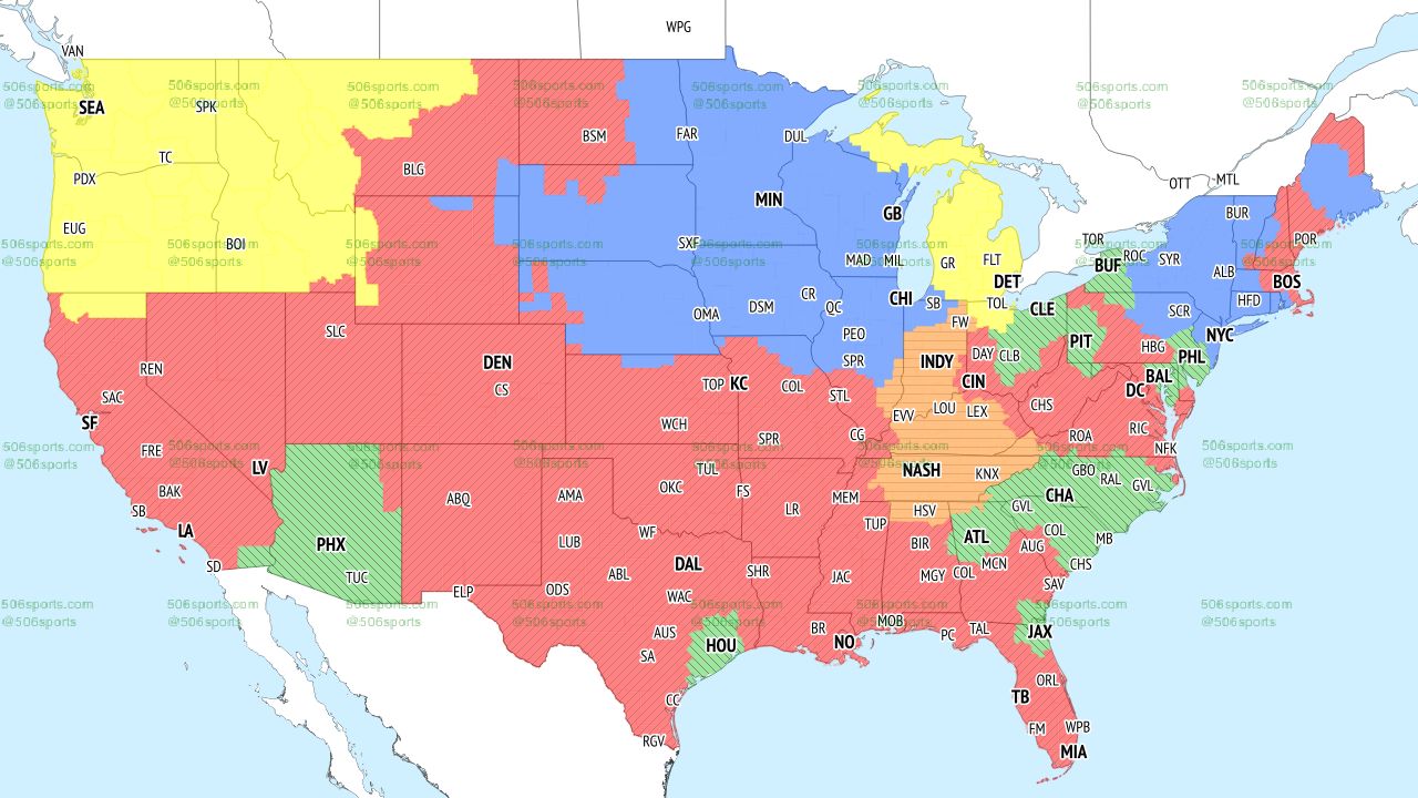 FOX single game coverage map for Week 4, 2022