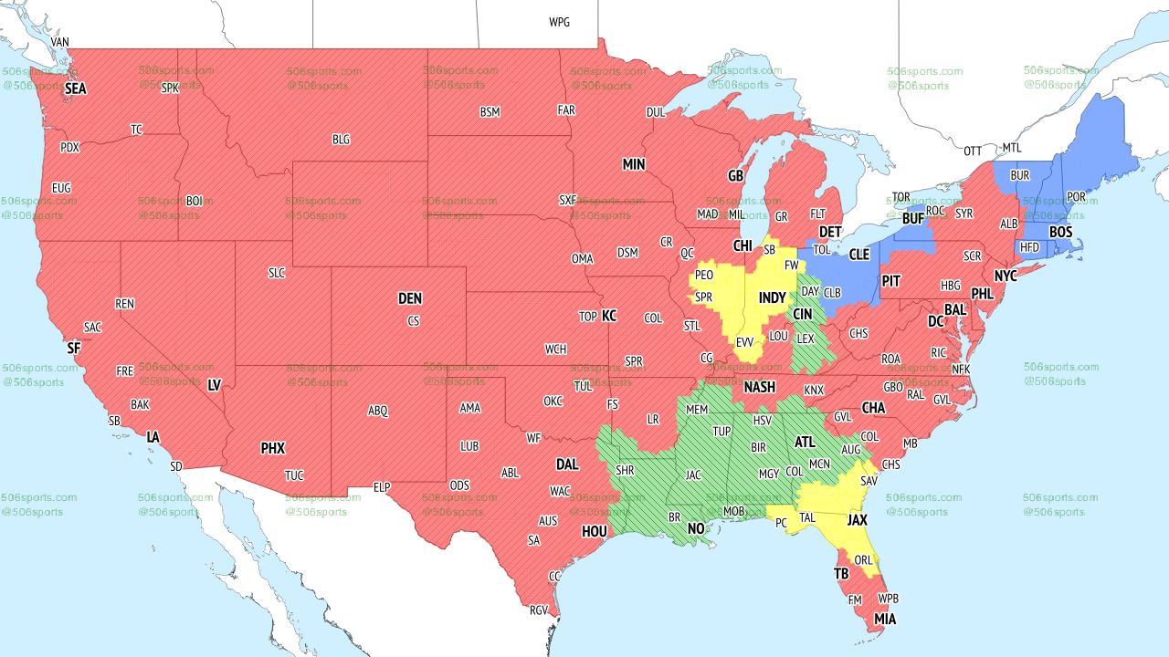 CBS NFL coverage map for early games in Week 6, 2022