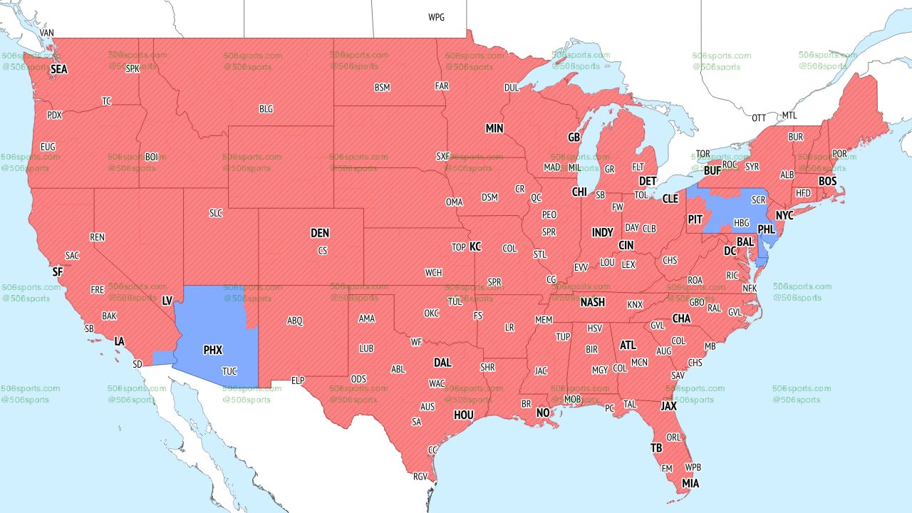 FOX late game NFL Coverage Map for Week 5