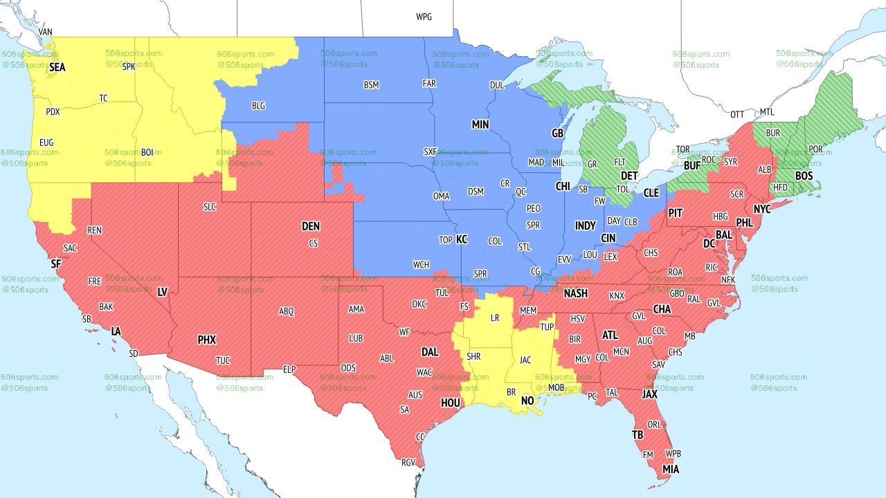 NFL Coverage Map Week 5 TV Schedule for FOX, CBS Broadcasts