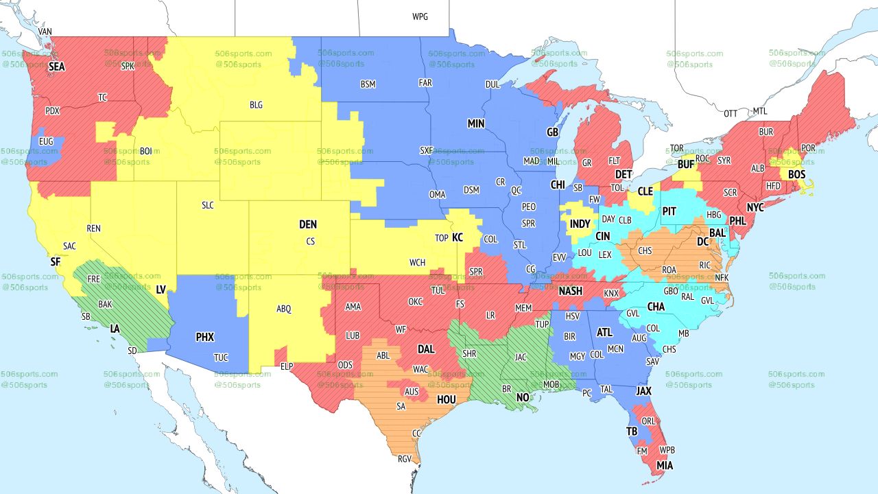 FOX single game coverage map shows which NFL games will be shown where throughout the United States for Week 11 in 2022