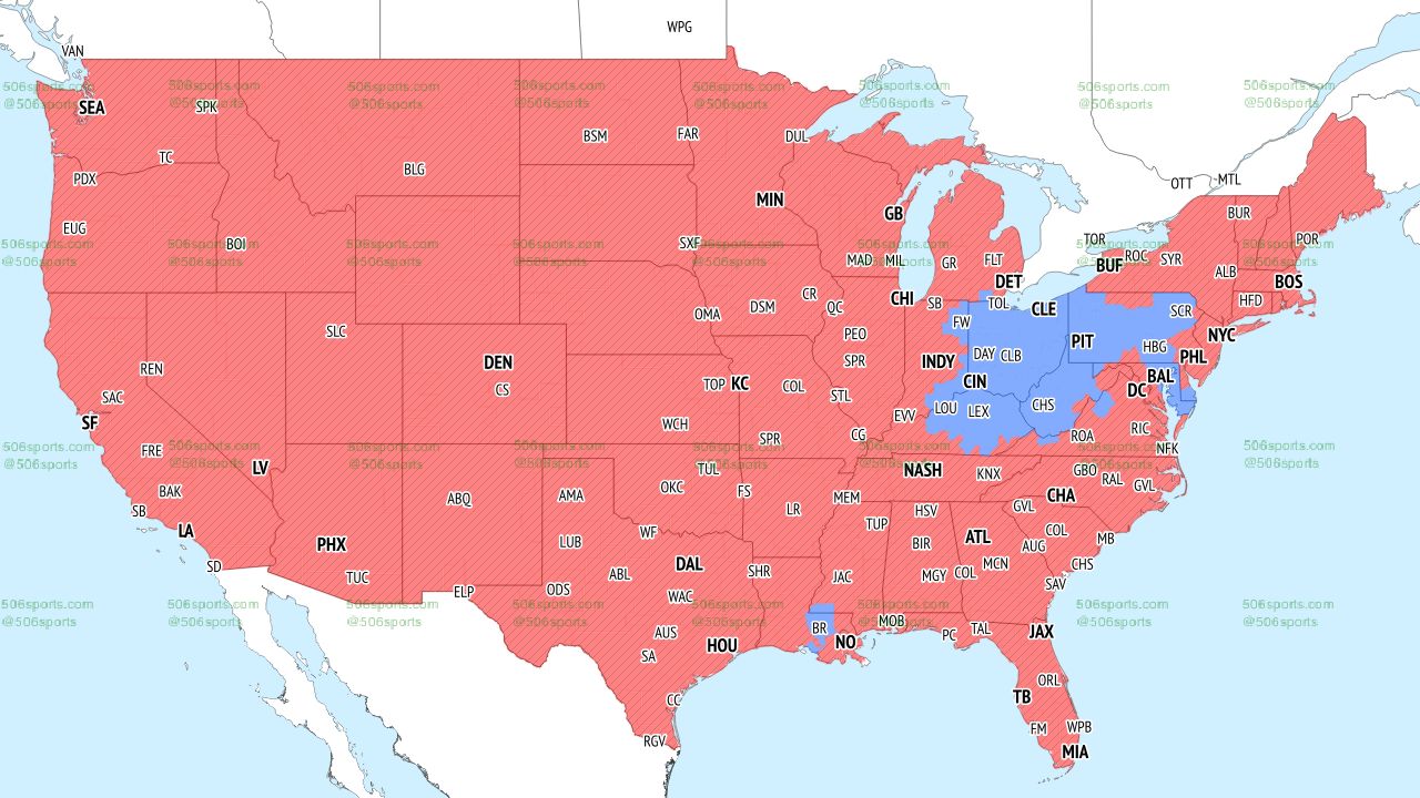 CBS late game coverage map shows which NFL games will be shown where throughout the United States for Week 11 in 2022