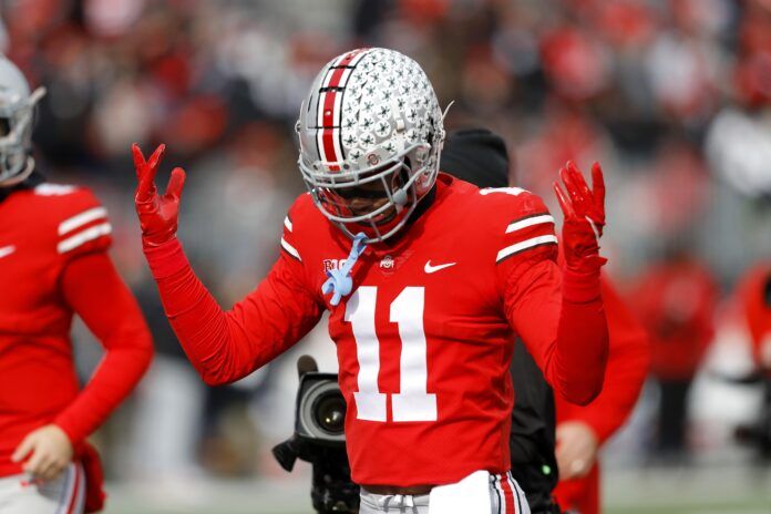 Ohio State WR Jaxon Smith-Njigba (11) before a game.