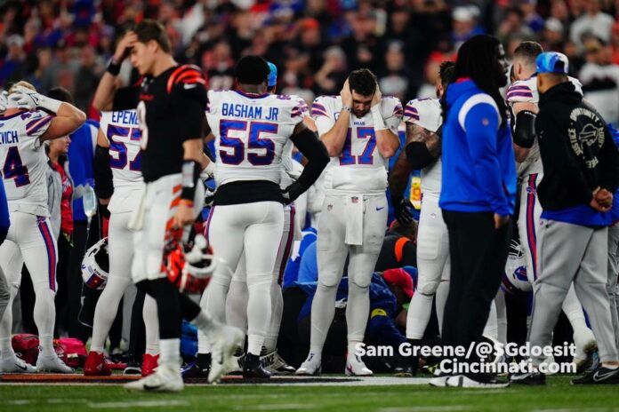 Buffalo Bills Safety Damar Hamlin Collapses On Field, Game Suspended