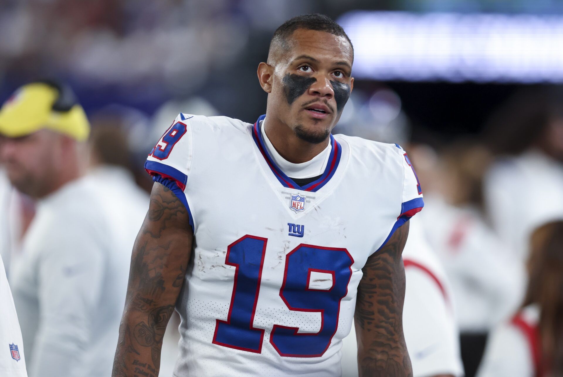 Kenny Golladay stands on the sideline against the Cowboys.