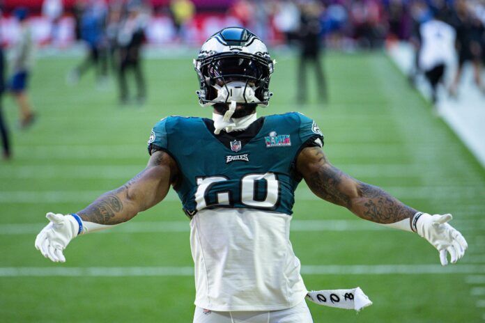 Miles Sanders pre-game at the Super Bowl.