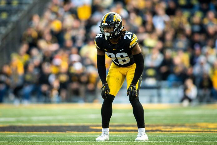 Kaevon Merriweather lines up during a NCAA Big Ten Conference football game against Northwestern.