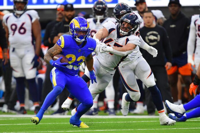 Kyren Williams runs the ball against Denver Broncos.