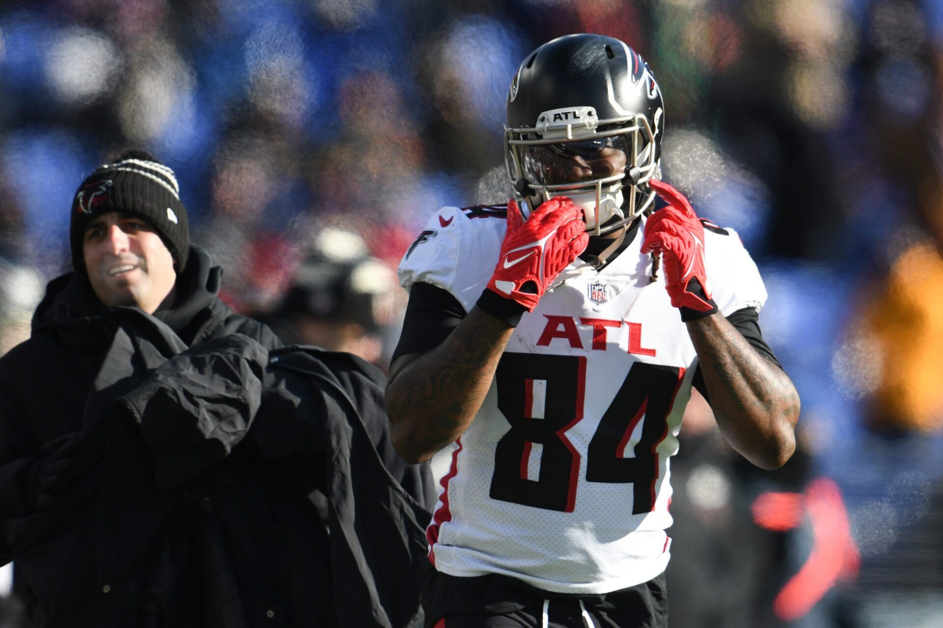 Cordarrelle Patterson enters the field during the game against the Baltimore Ravens.