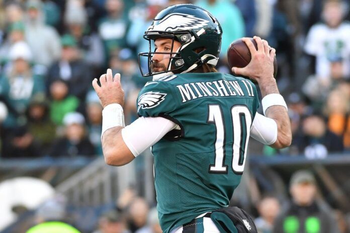 Gardner Minshew throws a pass against the New Orleans Saints.