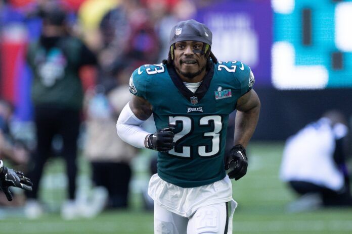 Philadelphia Eagles safety C.J. Gardner-Johnson (23) before action against the Kansas City Chiefs in Super Bowl LVII at State Farm Stadium.