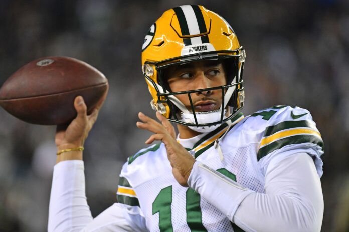 Green Bay Packers quarterback Jordan Love (10) against the Philadelphia Eagles at Lincoln Financial Field.