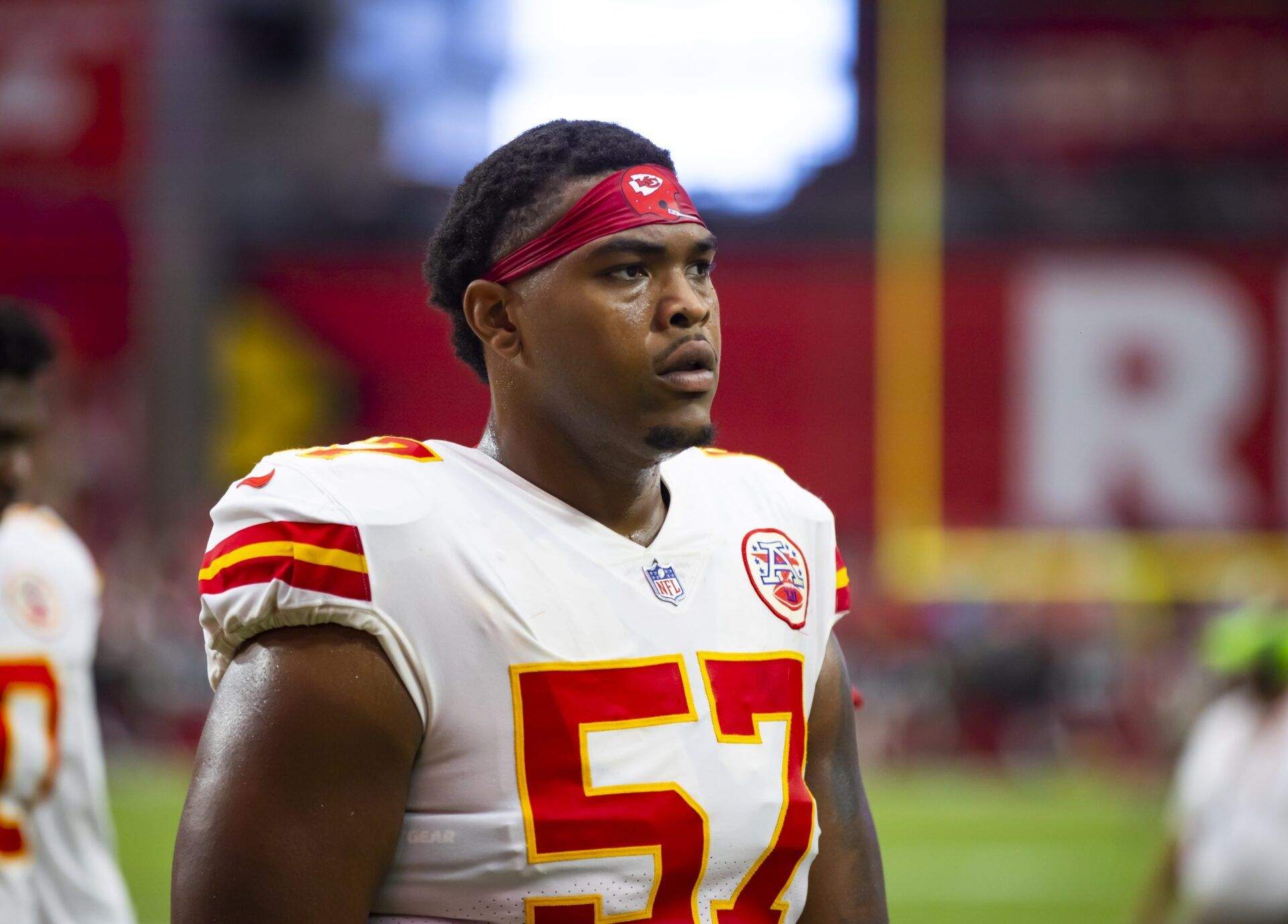 Orlando Brown Jr. looks on against the Arizona Cardinals.