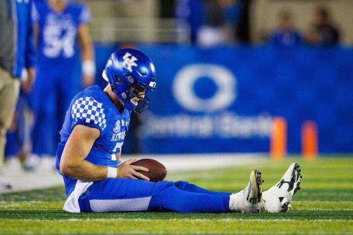 Kentucky Wildcats quarterback Will Levis (7) during the first quarter against the Mississippi State Bulldogs.