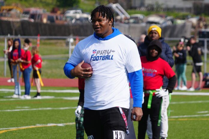 Georgia DT Jalen Carter during NFL Draft Play Football Clinic.