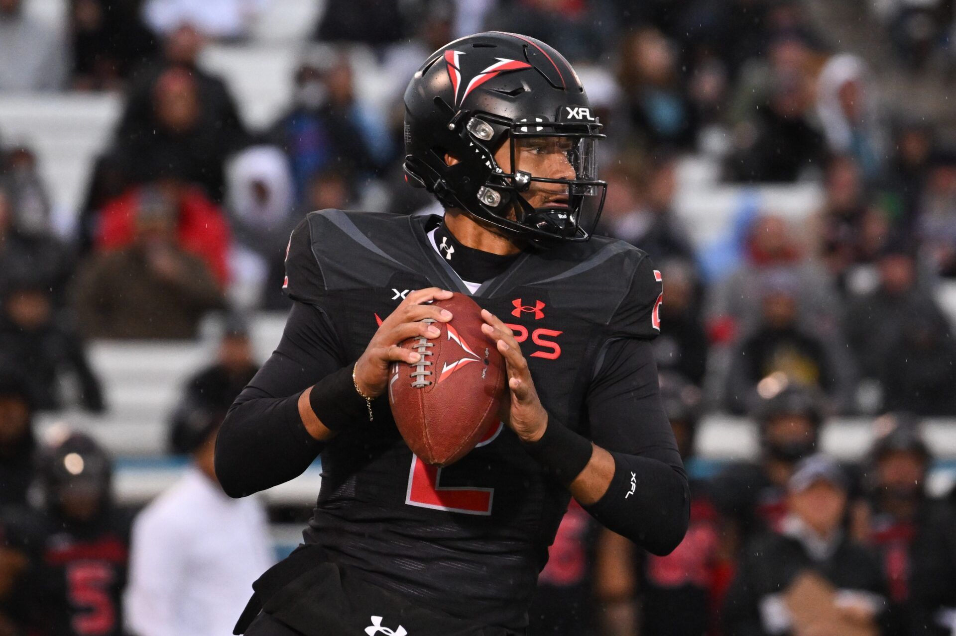 Brett Hundley (2) prepares to make a pass against the D.C. Defenders.